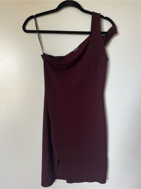 pink one shoulder dress forever 21 Deanna One-Shoulder Ruffle Maxi Dress Hot Pink